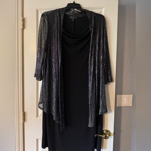 Connected Woman Black Dress with Silver Accents